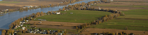 Vue aérienne des terres agricoles de la région de Sorel-Tracy