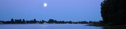 Pleine lune au-dessus de l’archipel du lac Saint-Pierre